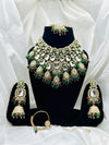 Kundan Maroon Green Bridal Set