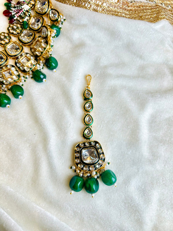 Green kundan Necklace set