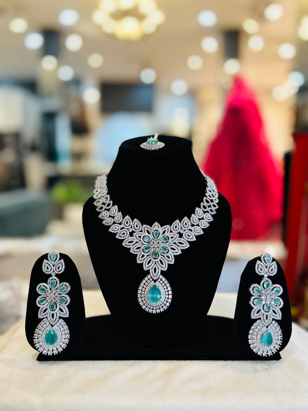 Mint Rangoli AD Necklace