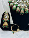 Kundan Maroon Green Bridal Set